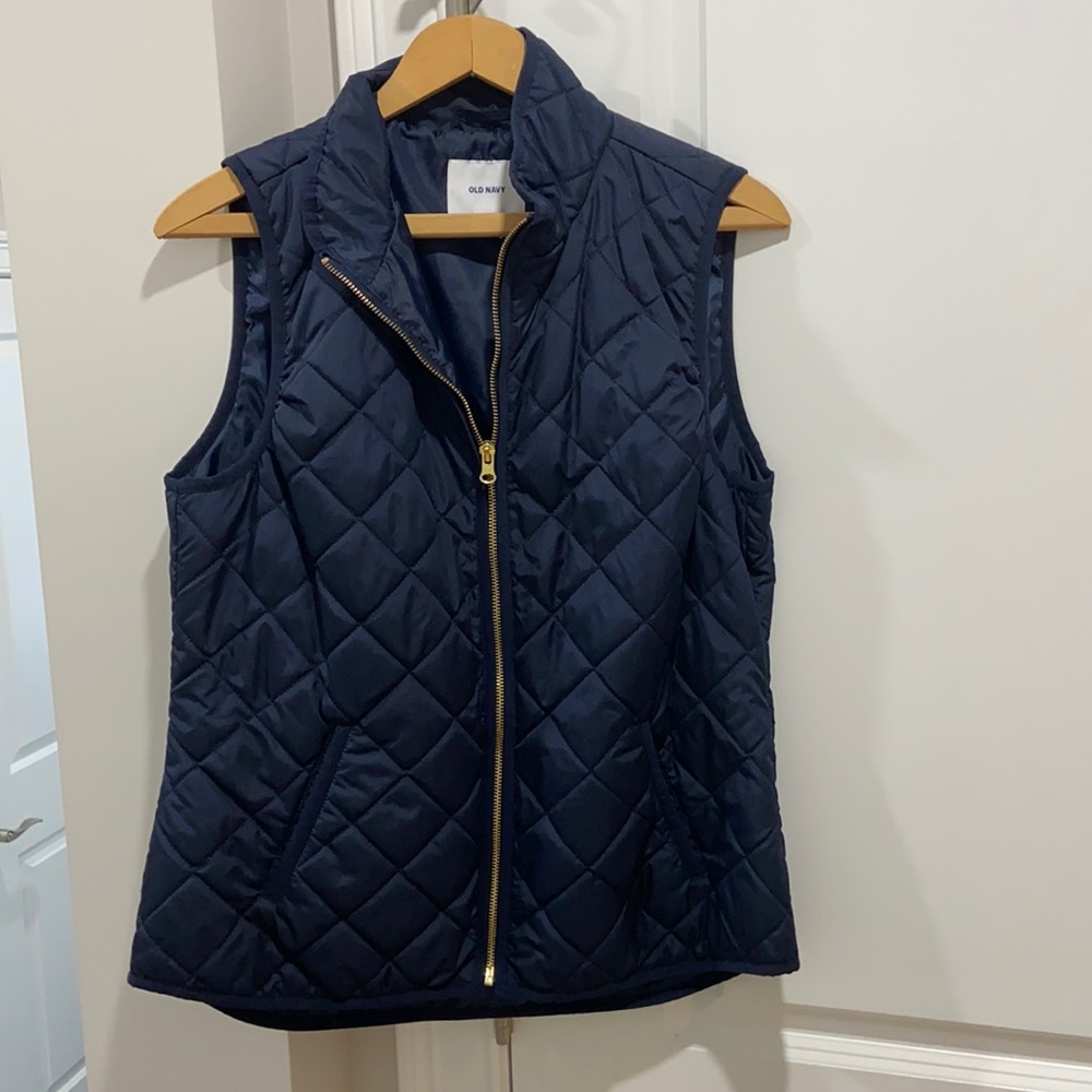Quilted Navy Vest Old Navy- Womens Size Medium - Gently Worn